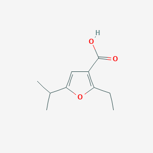 molecular formula C10H14O3 B13235596 2-Ethyl-5-(propan-2-yl)furan-3-carboxylic acid 