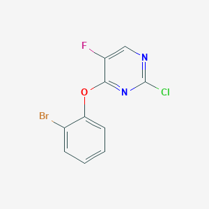 molecular formula C10H5BrClFN2O B13235616 4-(2-Bromophenoxy)-2-chloro-5-fluoropyrimidine 