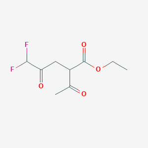 molecular formula C9H12F2O4 B13235642 Ethyl 2-acetyl-5,5-difluoro-4-oxopentanoate 