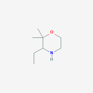 molecular formula C8H17NO B13235680 3-Ethyl-2,2-dimethylmorpholine 