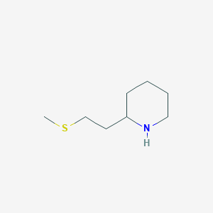 molecular formula C8H17NS B13235686 2-[2-(Methylsulfanyl)ethyl]piperidine 