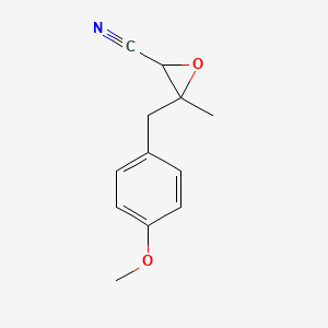 molecular formula C12H13NO2 B13235721 3-[(4-Methoxyphenyl)methyl]-3-methyloxirane-2-carbonitrile 