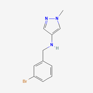 molecular formula C11H12BrN3 B13235751 N-[(3-Bromophenyl)methyl]-1-methyl-1H-pyrazol-4-amine 