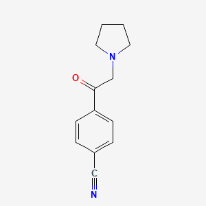 molecular formula C13H14N2O B13235800 4-[2-(Pyrrolidin-1-yl)acetyl]benzonitrile 