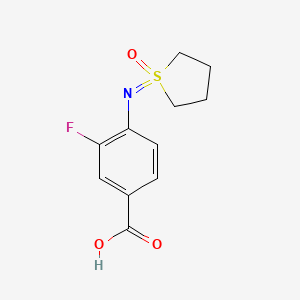 3-Fluoro-4-[(1-oxo-1lambda6-thiolan-1-ylidene)amino]benzoicacid