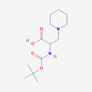 molecular formula C13H24N2O4 B13235814 2-{[(Tert-butoxy)carbonyl]amino}-3-(piperidin-1-yl)propanoic acid 