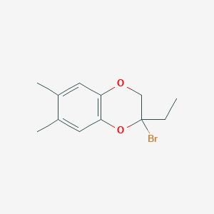 molecular formula C12H15BrO2 B13235827 2-Bromo-2-ethyl-6,7-dimethyl-2,3-dihydro-1,4-benzodioxine 