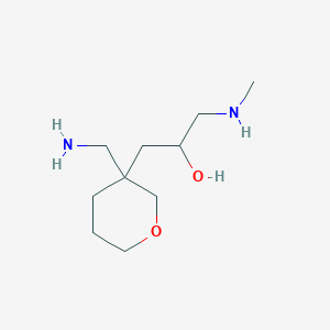 molecular formula C10H22N2O2 B13235858 1-[3-(Aminomethyl)oxan-3-yl]-3-(methylamino)propan-2-ol 