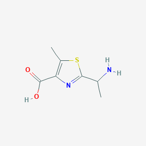 molecular formula C7H10N2O2S B13235884 2-(1-Aminoethyl)-5-methyl-1,3-thiazole-4-carboxylic acid 