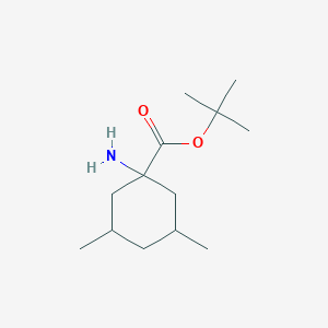 molecular formula C13H25NO2 B13235904 tert-Butyl 1-amino-3,5-dimethylcyclohexane-1-carboxylate 