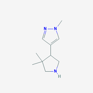 molecular formula C10H17N3 B13235920 4-(4,4-Dimethylpyrrolidin-3-yl)-1-methyl-1H-pyrazole 