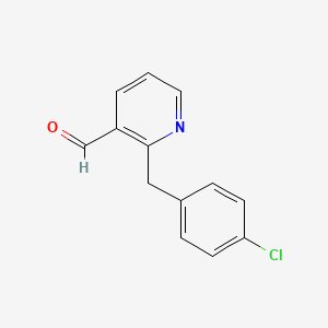 molecular formula C13H10ClNO B13235980 2-[(4-Chlorophenyl)methyl]pyridine-3-carbaldehyde 