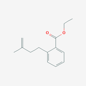 molecular formula C14H18O2 B1323599 4-(2-Carboethoxyphenyl)-2-methyl-1-butene CAS No. 731772-83-1