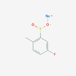 molecular formula C7H6FNaO2S B13236071 5-Fluoro-2-methylbenzenesulfinic acid sodium salt 