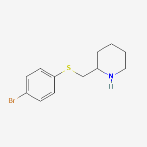 molecular formula C12H16BrNS B13236132 2-(((4-Bromophenyl)thio)methyl)piperidine 