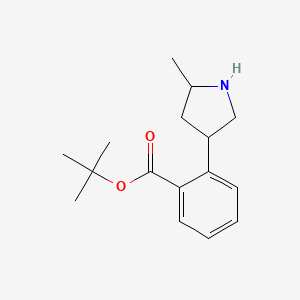 molecular formula C16H23NO2 B13236244 tert-Butyl 2-(5-methylpyrrolidin-3-yl)benzoate 