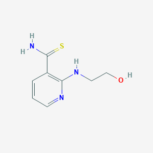 molecular formula C8H11N3OS B13236263 2-[(2-Hydroxyethyl)amino]pyridine-3-carbothioamide 