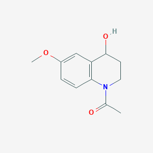 molecular formula C12H15NO3 B13236276 1-(4-Hydroxy-6-methoxy-1,2,3,4-tetrahydroquinolin-1-yl)ethan-1-one 