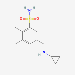 molecular formula C12H18N2O2S B13236318 5-[(Cyclopropylamino)methyl]-2,3-dimethylbenzene-1-sulfonamide 