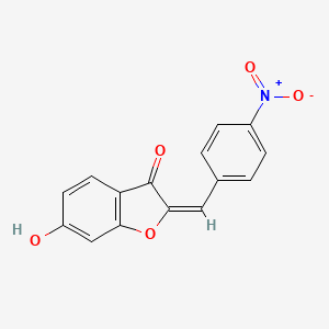 molecular formula C15H9NO5 B13236335 (2E)-6-hydroxy-2-[(4-nitrophenyl)methylidene]-1-benzofuran-3-one 