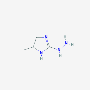 molecular formula C4H10N4 B13236390 2-hydrazinyl-4-methyl-4,5-dihydro-1H-imidazole 