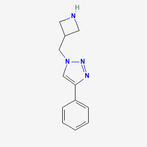 molecular formula C12H14N4 B13236449 1-[(Azetidin-3-yl)methyl]-4-phenyl-1H-1,2,3-triazole 