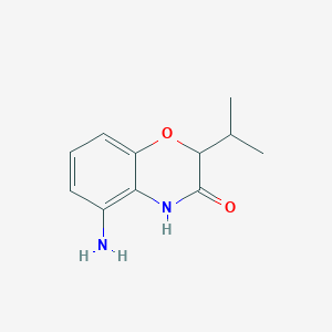 molecular formula C11H14N2O2 B13236452 5-Amino-2-(propan-2-YL)-3,4-dihydro-2H-1,4-benzoxazin-3-one 