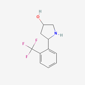 molecular formula C11H12F3NO B13236467 5-[2-(Trifluoromethyl)phenyl]pyrrolidin-3-ol 