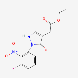 Ethyl 2-[2-(3-fluoro-2-nitrophenyl)-3-oxo-2,3-dihydro-1H-pyrazol-4-yl]acetate