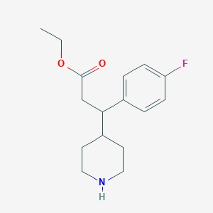 Ethyl 3-(4-fluorophenyl)-3-(piperidin-4-yl)propanoate