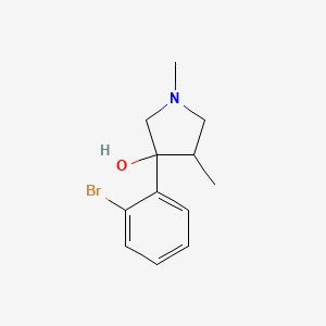 molecular formula C12H16BrNO B13236602 3-(2-Bromophenyl)-1,4-dimethylpyrrolidin-3-ol 