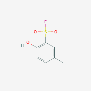 molecular formula C7H7FO3S B13236723 Benzenesulfonyl fluoride, 2-hydroxy-5-methyl- CAS No. 445-07-8