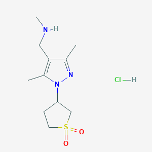 3-{3,5-Dimethyl-4-[(methylamino)methyl]-1H-pyrazol-1-YL}-1$L^{6}-thiolane-1,1-dione hydrochloride