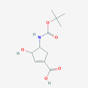 4-{[(Tert-butoxy)carbonyl]amino}-3-hydroxycyclopent-1-ene-1-carboxylic acid