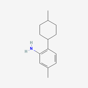 molecular formula C14H21N B13236801 5-Methyl-2-(4-methylcyclohexyl)aniline 