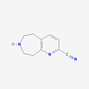 molecular formula C10H11N3 B13236855 5H,6H,7H,8H,9H-Pyrido[2,3-d]azepine-2-carbonitrile 