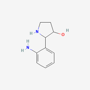 molecular formula C10H14N2O B13236969 2-(2-Aminophenyl)pyrrolidin-3-ol 