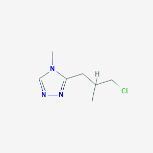 molecular formula C7H12ClN3 B13236971 3-(3-Chloro-2-methylpropyl)-4-methyl-4H-1,2,4-triazole 