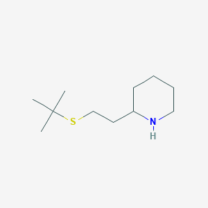 molecular formula C11H23NS B13236976 2-[2-(Tert-butylsulfanyl)ethyl]piperidine 