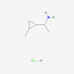 molecular formula C6H14ClN B13236981 1-(2-Methylcyclopropyl)ethan-1-amine hydrochloride 