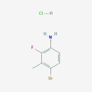 molecular formula C7H8BrClFN B13236982 4-Bromo-2-fluoro-3-methylaniline hydrochloride 