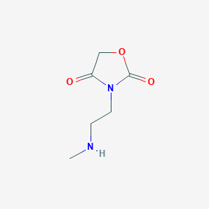 molecular formula C6H10N2O3 B13237009 3-[2-(Methylamino)ethyl]-1,3-oxazolidine-2,4-dione 