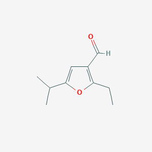 molecular formula C10H14O2 B13237023 2-Ethyl-5-(propan-2-yl)furan-3-carbaldehyde 