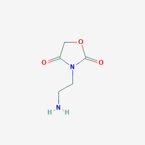 molecular formula C5H8N2O3 B13237062 3-(2-Aminoethyl)-1,3-oxazolidine-2,4-dione 