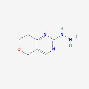 molecular formula C7H10N4O B13237093 2-Hydrazino-7,8-dihydro-5H-pyrano[4,3-D]pyrimidine 