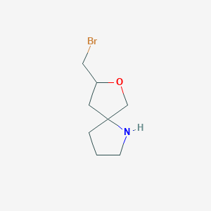 molecular formula C8H14BrNO B13237179 8-(Bromomethyl)-7-oxa-1-azaspiro[4.4]nonane 