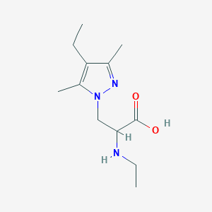 molecular formula C12H21N3O2 B13237209 3-(4-Ethyl-3,5-dimethyl-1H-pyrazol-1-yl)-2-(ethylamino)propanoic acid 