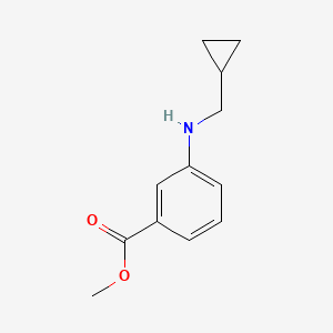 molecular formula C12H15NO2 B13237253 Methyl 3-((cyclopropylmethyl)amino)benzoate 