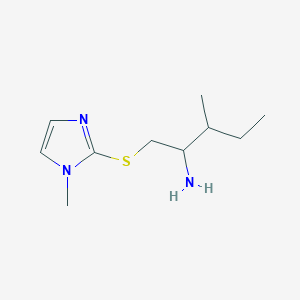 molecular formula C10H19N3S B13237275 2-[(2-Amino-3-methylpentyl)sulfanyl]-1-methyl-1H-imidazole 