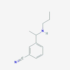 molecular formula C12H16N2 B13237281 3-[1-(Propylamino)ethyl]benzonitrile 